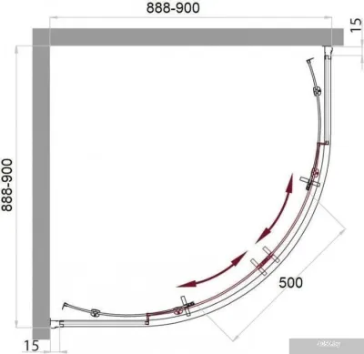 BelBagno UNO-195-R-2-90-C-Cr (прозрачное стекло)