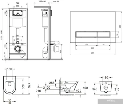 Унитаз Lavinia Boho Biore Compacto Rimless 6 в 1 77050169 (белый пластик)