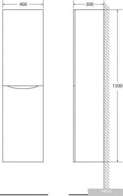 BelBagno Шкаф-пенал Fly-Marino-1500-2A-SC-PT-P-L (patinato turchese)