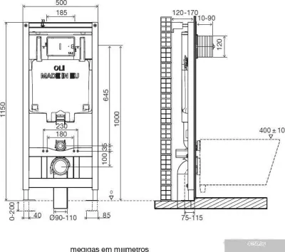 Инсталляция для унитаза OLI OLI80 Механика + Slim (хром)