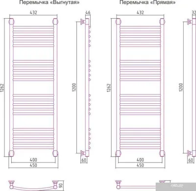 Полотенцесушитель Сунержа Богема+ 1200x400 00-0220-1240