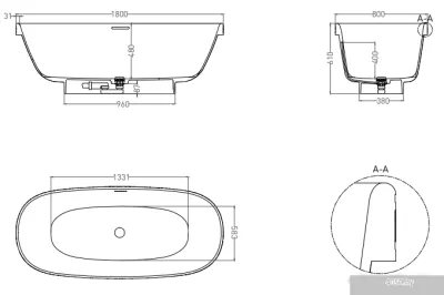 Salini Greca Meander 180x80 103121M (S-Stone, матовый)