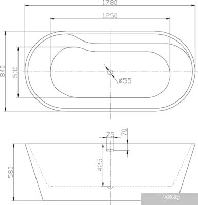 Ванна BelBagno BB14 178x84