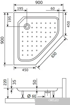 Душевой поддон RGW Style-TR 90x90