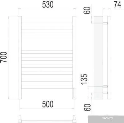 Полотенцесушитель TERMINUS Енисей П9 500x700 электро