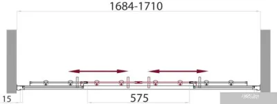 Душевая дверь BelBagno UNO-VF-2-170/145-C-Cr 170 (прозрачное стекло)