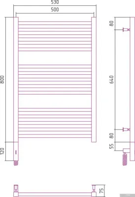 Полотенцесушитель Сунержа Модус 3.0 800x500 00-5701-8050