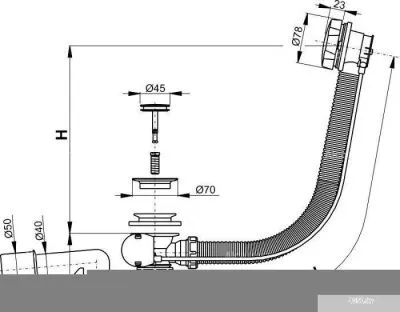 Сифон Alcaplast A55Black