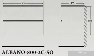 BelBagno Тумба под умывальник ALBANO-800-2C-SO-BL
