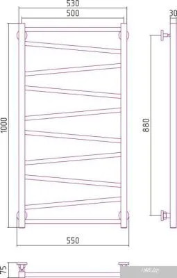 Полотенцесушитель Сунержа Сирокко 1000x500 31-0253-1050
