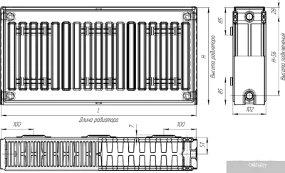 Стальной панельный радиатор Лидея ЛК 22-507 тип 22 500x700