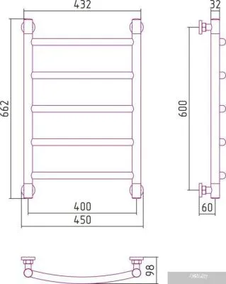 Полотенцесушитель Сунержа Галант+ 600x400 00-0200-6040