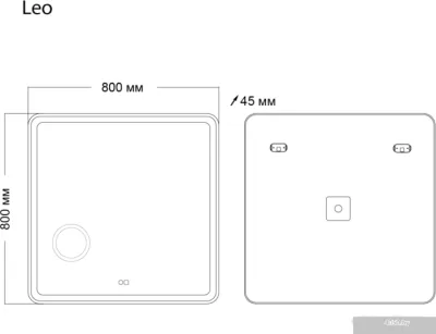 Grossman Зеркало Leo LED 80x80 168080