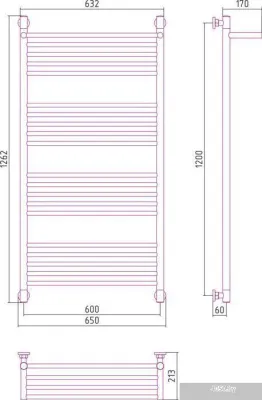 Полотенцесушитель Сунержа Богема с полкой+ 1200x600 00-0223-1260