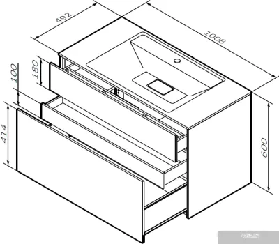 AM.PM Тумба под умывальник Inspire 2.0 100 M50AFHX1003WM (белый)