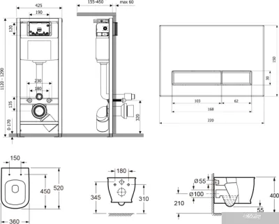 Унитаз Lavinia Boho Relfix Bell Pro Rimless 7 в 1 87050123 (матовый пластик)