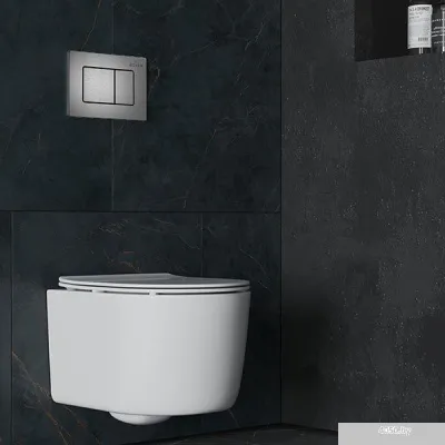 Roxen Simple Compact в комплекте с инсталляцией StounFix Slim 6 в 1 954681 (кнопка: оружейная сталь)