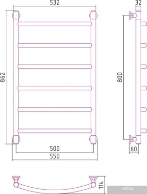 Полотенцесушитель Сунержа Галант+ 800x500 05-0200-8050