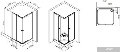 AM.PM X-Joy Square Slide 90x90 W94G-403-9090-МТ (матовый хром/прозрачное стекло)