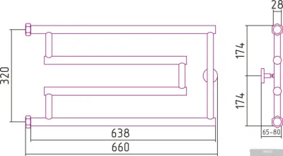 Полотенцесушитель Сунержа High-Tech model G 320x650 00-4051-3265