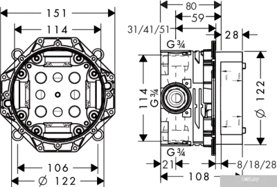 Hansgrohe iBox universal 01800180