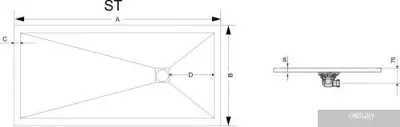Душевой поддон RGW ST-0107G 100x70