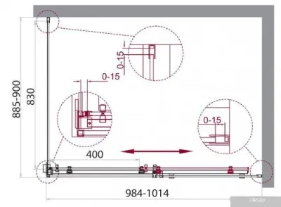 BelBagno ACQUA-AH-1-100/90-C-Cr (прозрачное стекло)