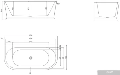 Ванна BelBagno BB408 170x80