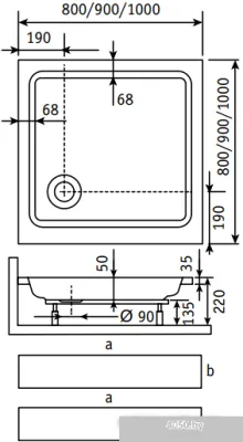Душевой поддон RGW Стиль KV 100x100
