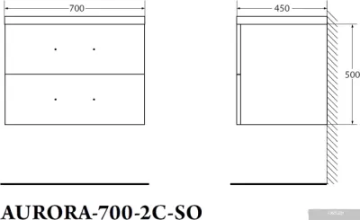 BelBagno Тумба под умывальник Aurora-700-2C-SO-RNN (rovere nebrasca)