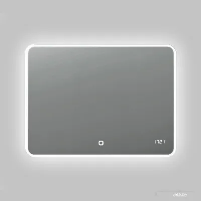 Алмаз-Люкс Зеркало с подсветкой и часами ЗП-65 80х60