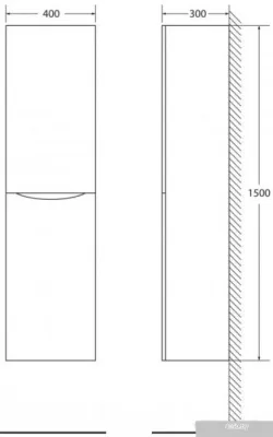BelBagno Шкаф-пенал Fly-Marino-1500-2A-SC-RG-P-R (rovere grigio)