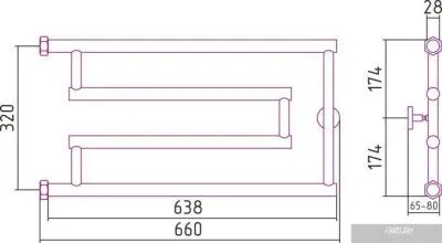 Полотенцесушитель Сунержа High-Tech model G 320x650 00-4051-3265