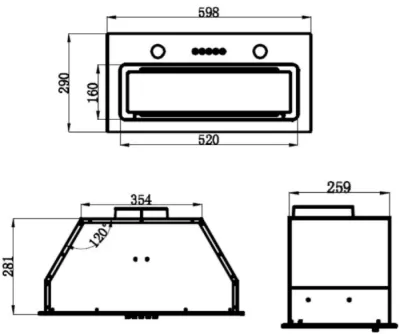 Кухонная вытяжка MAUNFELD Trapeze 602IG (черный)