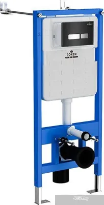 Roxen Simple Compact в комплекте с инсталляцией StounFix Slim 6 в 1 965318 (кнопка: черное стекло)