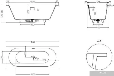Salini Ornella Axis Kit 170x70 104713G (S-Sense, глянцевый)