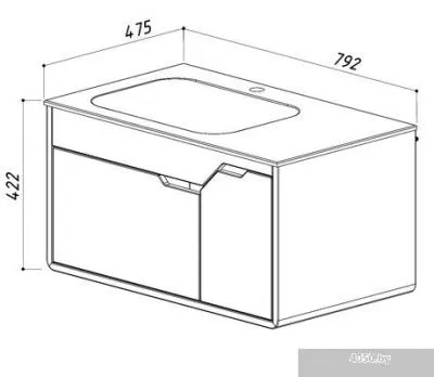 Belux Тумба под умывальник Альба Н 80-01 (белый, левый)