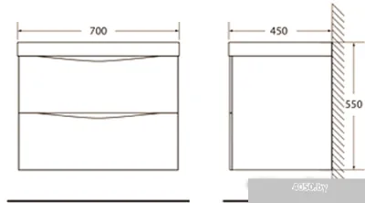 BelBagno Тумба под умывальник Marino-700-2C-SO-WO-P (rovere bianco)