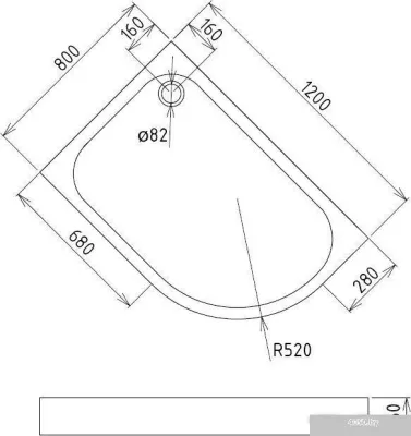 Душевой поддон Gemy ST18 L 120x80