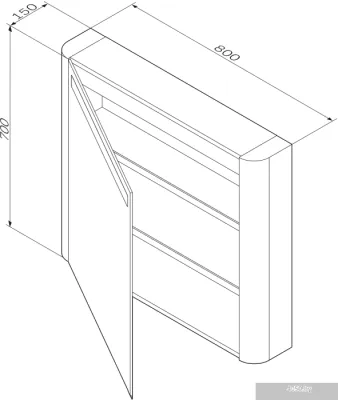 AM.PM Шкаф с зеркалом Sensation 80 M30MCR0801TF (правый, табачный дуб)