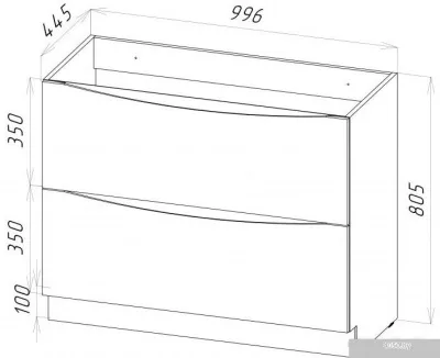 BelBagno Тумба под умывальник Marino-1000-2C-PIA-BL-P (bianco lucido)