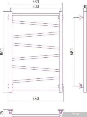 Полотенцесушитель Сунержа Сирокко 800x500 31-0253-8050