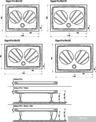 Душевой поддон Ravak Galaxy Gigant Pro 120x90 [XA03G701010]