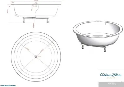 Ванна Astra-Form Олимп 181x181