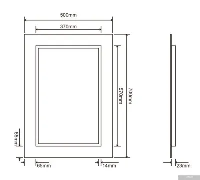 Roxen Зеркало Bliss 510035-50 50х70