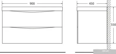 BelBagno Тумба под умывальник Marino-900-2C-SO-NL-P (nero laccato lucido)