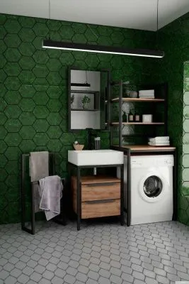 Millwood Этажерка Венеция 60 (дуб табачный craft/черный)