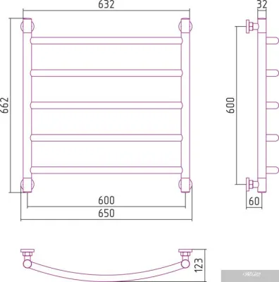 Полотенцесушитель Сунержа Галант+ 600x600 00-0200-6060
