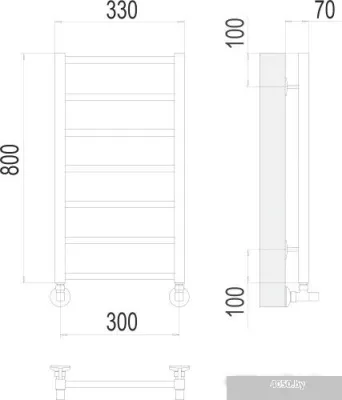 Полотенцесушитель TERMINUS Виктория П6 500х600 бп 500