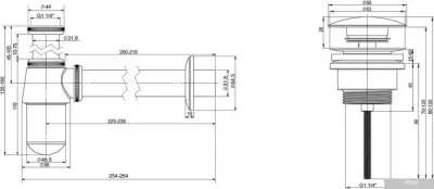 Wellsee Drainage System 182103003 (сифон, донный клапан, хром)